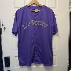 Los Rockies Jersey Mens XL Purple Colorado Rockies 25th Anniversary Baseball